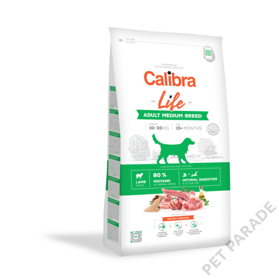 Calibra Dog Life Adult Medium Breed Lamb 12 kg + 2 x 2,5 kg AKCIÓ!